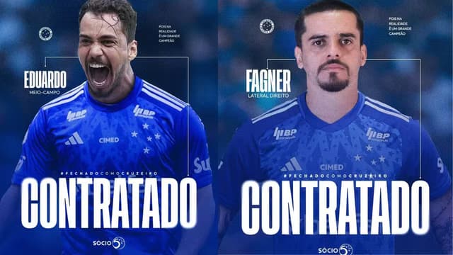 Cruzeiro oficializa contratações de Eduardo e Fagner; saiba mais