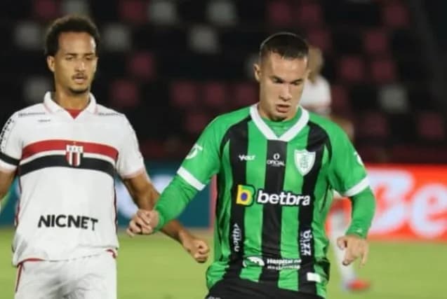 América sofre virada do Botafogo-SP com gol contra e segue na vice-lanterna da Série B